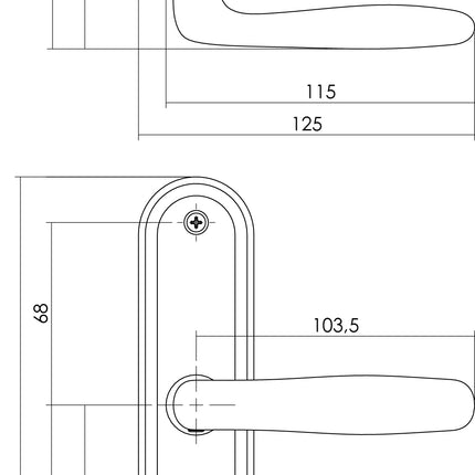 Intersteel Türgriff Björn auf Schild Schlüsselloch 56 mm Nickel matt