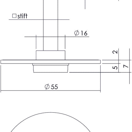 Intersteel Rosette WC-/Badschloss rund flach selbstklebend 8 mm