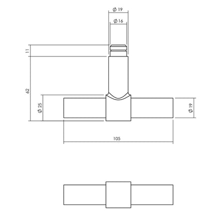 Intersteel Kurbel-Getriebe links T-rechts mit Stangensatz 2 X 1245 mm schwarz