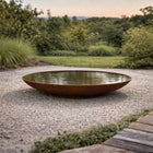 Grote ronde cortenstaal waterschaal 100x13,4 cm