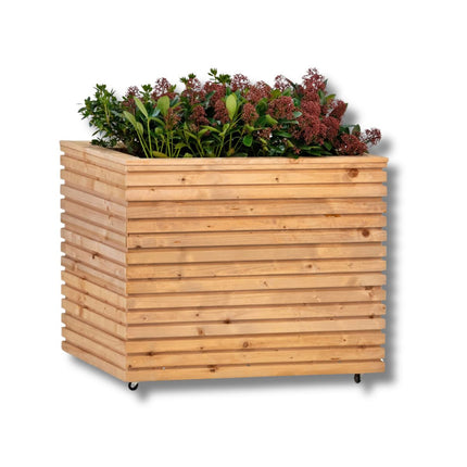 Tuindeco houten plantenbak Krefeld 60 x 80 x 60 cm op wieltjes