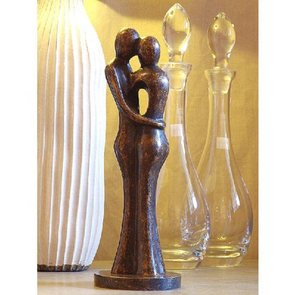 Bronzen beeld Abstract liefdespaar 34 cm, 32x11x11cm