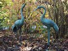 Bronzen beeld Paar kraanvogels 98x24x53cm