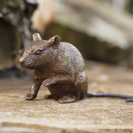 Bronzen beeld Muis 6x4x13cm