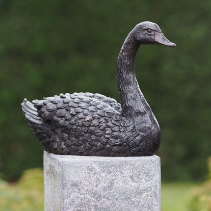 Bronzestatue Schwan 16x9x22cm