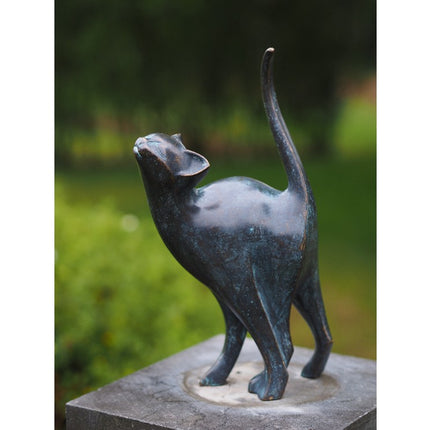 Bronzen beeld Moderne kat 31x10x18cm