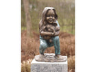 Bronzen beeld Meisje met olifantje 38x24x24cm