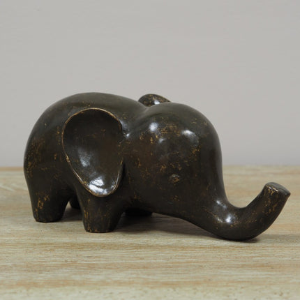 Bronzen beeld Kleine olifant 9x9x22cm