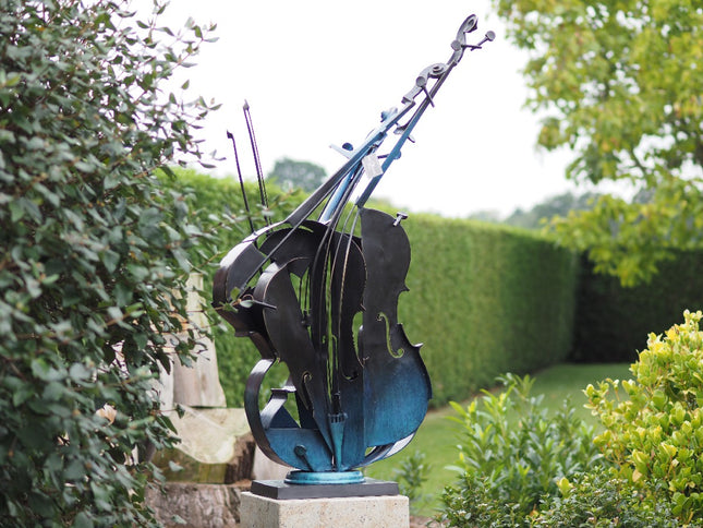 Bronzen beeld Cello modern sculptuur 149x88x28cm