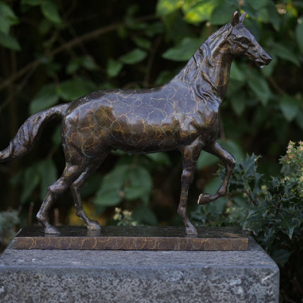 Bronzen beeld Paard hot patina 37x14x44cm