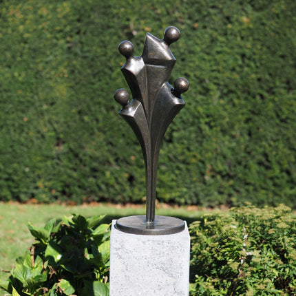 Bronzen beeld Moderne familie van 4  h 65 cm 65x23x23cm