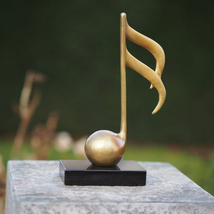 Bronzen beeld Muzieknoot 23x7x14cm
