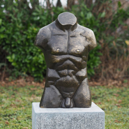 Bronzen beeld Grote mannen torso 56x20x41cm