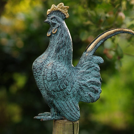 Bronzen beeld Haan 27x9x23cm