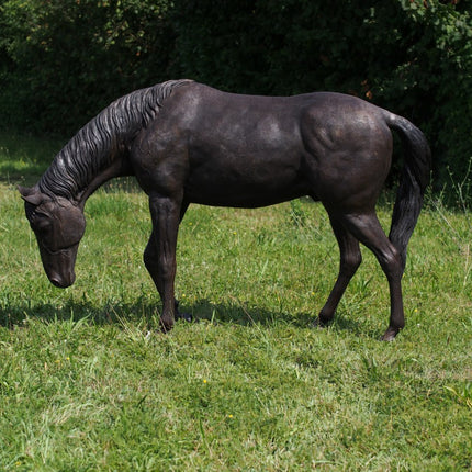 Bronzen beeld Paard hoofd naar omlaag 150x55x230cm 300kg
