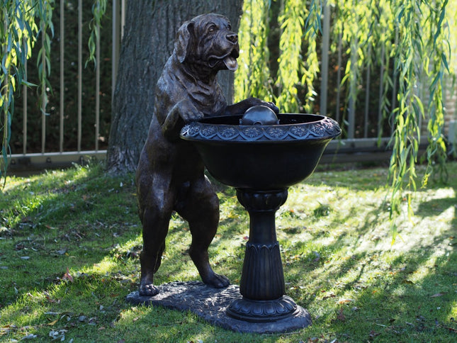 Bronzen beeld Hond met fontein 115x60x100cm 65kg