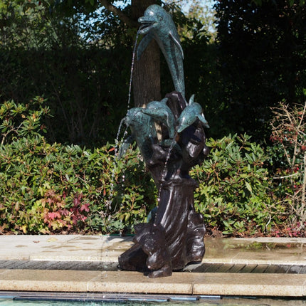 Bronzen beeld Dolfijnen familie 158x100x78cm 55kg