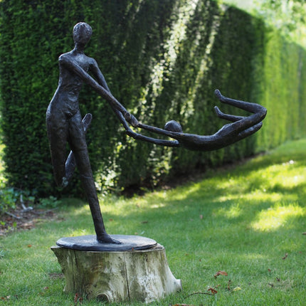 Bronzen beeld Swingend Danspaar 95x45x95cm