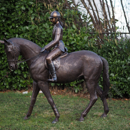 Bronzen beeld Meisje op Paard 200x70x190cm
