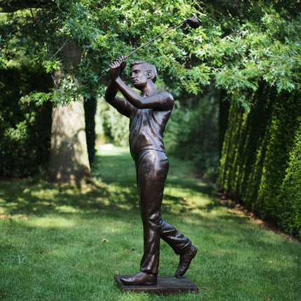 Bronzen beeld Golfspeler 220x70x55cm