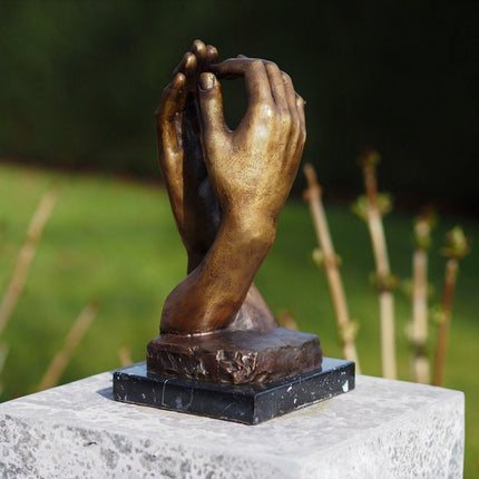 Bronzen beeld 2 Handen v Rodin 25x12x15cm
