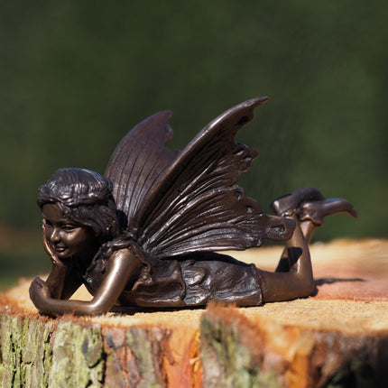 Bronzen beeld Liggende Engel 9x8x16cm