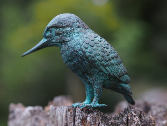 Bronzen beeld ijsvogeltje 10x6x14cm