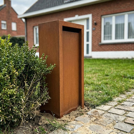 Cortenstaal Brievenbus GB010 Achtertuitname