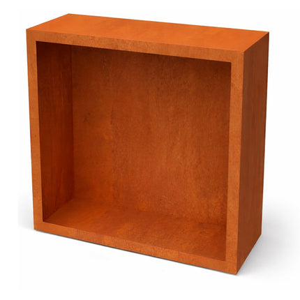 Cortenstalen houtopslag met achterwand 100x38,5x100 cm