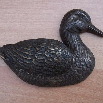 Bronzen beeld Deurklopper eend 13x5x16cm