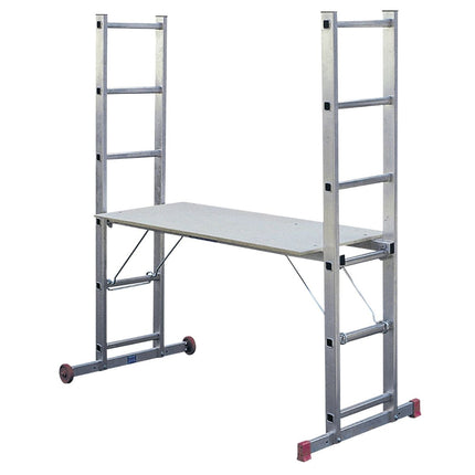 Escalo Combi Stelling-Ladder 2X6 Treden + Wielen