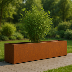 Geroba Artesa cortenstalen plantenbak rechthoek 200x40x40cm 47kg