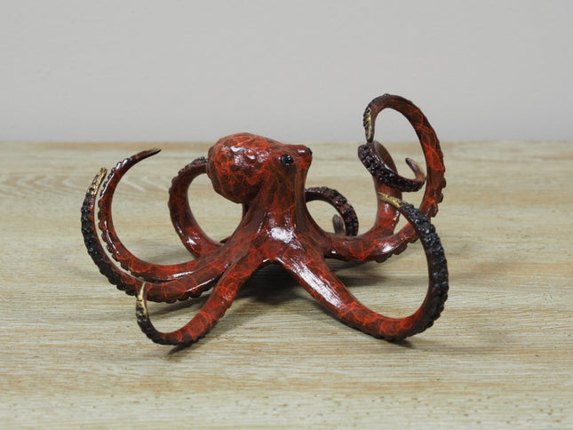 Bronzen beeld Oktopus 9x18x17cm