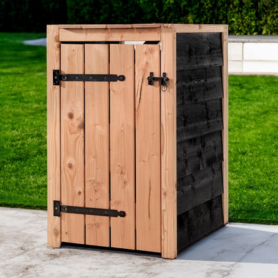 Douglasienholz-Mülltonnenbox Schwarz 1x 240 Liter 73 × 88 × 119 cm