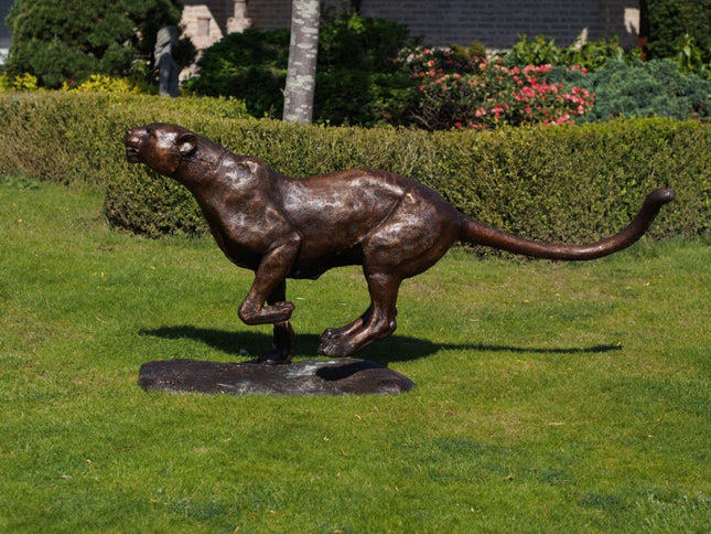 Bronzen beeld Lopende cheetah 91x45x190cm 52kg