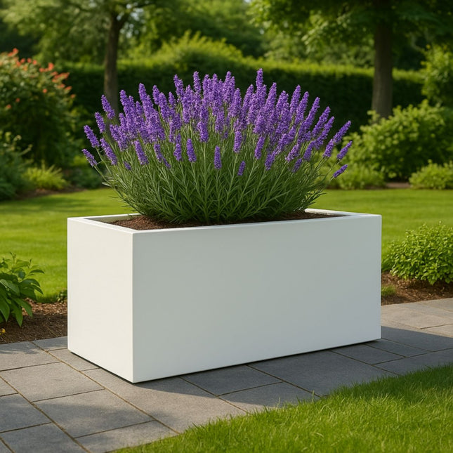 Polyester plantenbak 120x50x60 cm - Zuiver Wit (RAL 9010)