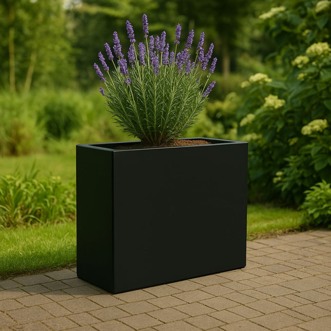 Polyester plantenbak 90x25x80 cm - Gitzwart (RAL 9005)