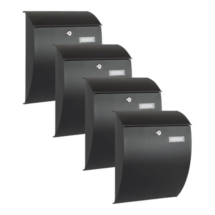 Practo Garden Brievenbussen Sheffield Mat Zwart | Set van 4 stuks