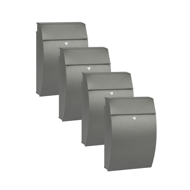 Practo Garden Brievenbussen Vancouver mat grijs | Set van 4 stuks
