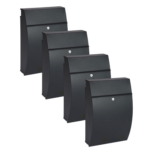 Practo Garden Brievenbussen Vancouver mat zwart | Set van 4 stuks
