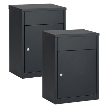 Practo Garden Pakketbrievenbussen Edmonton mat zwart  | Set van 2 stuks