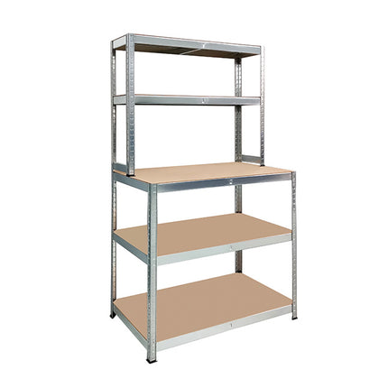 Practo Metalen opbergrek 180x100x30.5/60 cm – 5 legborden – Galva