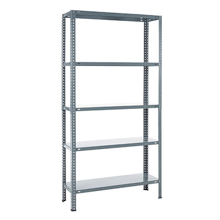 Practo Metalen opbergrek 180x90x30 cm – 5 legborden – Grijs