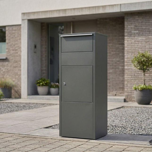 Grijze Pakketbrievenbus PG003 Vooruitname