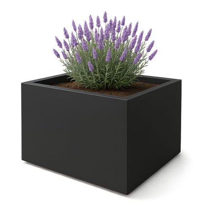 Polyester plantenbak 140x140x80 cm - Zwartgrijs (RAL 7021)