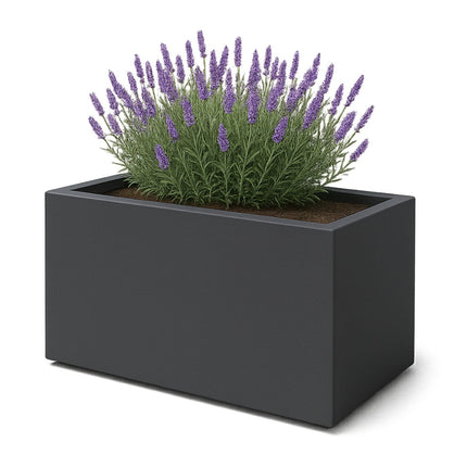 Polyester plantenbak 125x65x70 cm - Zwartgrijs (RAL 7021)