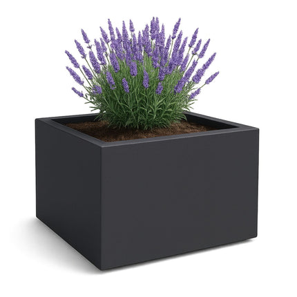 Polyester plantenbak 140x140x100 cm - Zwartgrijs (RAL 7021)