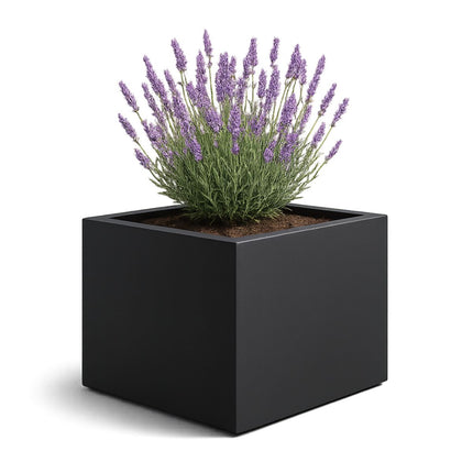 Polyester plantenbak 160x160x100 cm - Zwartgrijs (RAL 7021)