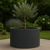 Polyester plantenbak Ø 100x60 cm - Zwartgrijs (RAL 7021)