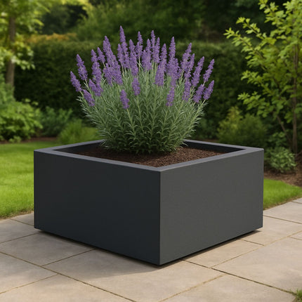 Polyester plantenbak 100x100x40 cm - Zwartgrijs (RAL 7021)